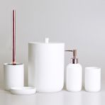 By Selim Elegance Beyaz 5 Parça Polyester Banyo Seti