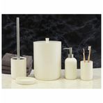 By Selim Elegance Krem Polyester 5 Parça Banyo Seti