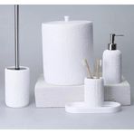 By Selim Natural Beyaz 5 Parça Polyester Banyo Seti