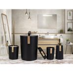 By Selim Troy Siyah 5 Parça Polyester Banyo Seti