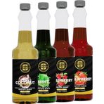 By Tüfekçi Çilek-Frambuaz-Hindistan Cevizi-Nane 4'Lü Avantajlı Paket Kokteyl Ve Kahve Şurubu (750 Ml X 4)