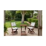 By Utkan Keskin Minderli Balkon Bahçe Mutfak 3lü Bistro Set Katlanır Masa Sandalye 50*50 Krem - 50 x 50 - Kahverengi