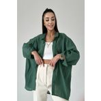 By Wocci Kadın Tensel Kumaş Oversize Gömlek