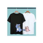 BY WOWEN 2 li Unisex Oversize Çift Arkadaş Sevgili Kardeş Sevgililer Günü Anime Doğum Günü T-shirt Tişört