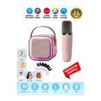 Byali K12 Kablosuz Bluetooth Hoparlör Pembe Karaoke Mikrofon 5 Ses Efektli Rgb Hd Stereo Ses Usb/sd/fm