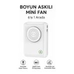 Byanes 2000MAH Şarjlı 6’sı 1 Arada Mini Fan – Boyun Askılı ve Klipsli