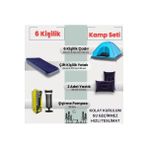 Byanes 6 Kişilik Kolay Kurulum Kamp Çadırı ve Çift Kişilik Şişme Yatak Seti