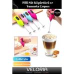 Byanes Premium Seri Çelik Uçlu Pilli Kahve Sos Krema Mama Süt Köpürtücü Yumurta Çırpıcı Mini Mikser