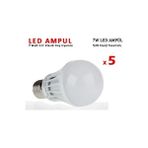 Byanes Üstün Performanslı 7 Watt LED Ampul Lamba Işık - Enerji Tasarrufu Parlak Aydınlatma Ideal - 5 Adet