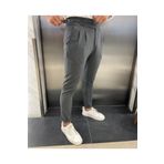 BYATA MENS STYLE Italyan Kesim Kemerli Açık Gri Kumaş Pantolon