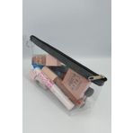 BYBAG 24 cm Siyah Fermuarlı Şeffaf PVC Üçgen Makyaj Çantası