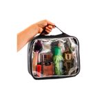 BYBAG Büyük Boy Isı Yalıtımlı Şeffaf Kapaklı Siyah Makyaj Çantası