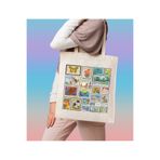 BYBAGS Organik Baskılı Ham Bez Omuz Çantası 35x40