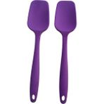 Bybirgül Büyük Boy Silikon Mor Yanmaz Yapışmaz Düz Spatula Mor 2 Li Set