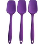 Bybirgül Büyük Boy Silikon Yanmaz Yapışmaz Düz Spatula Mor 3 Lü Set