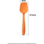 Bybirgül Büyük Boy Silikon Yanmaz Yapışmaz Düz Spatula Turuncu 2 Li Set