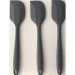 Bybirgül Pink Rose Yanmaz Yapışmaz Silikon Yassı Spatula ,hamur Sıyırıcı 3lü Set Antrasit