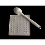 Bybirgül Slilikon Yıldız Beyaz Nihale 17X17 cm (Airfryer Pişirme Matı +1 Ade Kaşık Set