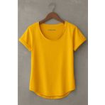 BYBÜLENT Sarı Erkek Özel Üretim Dar Kesim Geniş Pis Yaka Alt Oval Kesim Slim Tişört T-shirt
