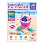 BYCEGU Katlanabilir Oyuncak Plaj Kova Seti Deniz Canlıları Kalıplı Orta Boy