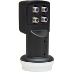 BYCONNERS Full Ultra HD 3D 4K Uyumlu Yağmur Korumalı İkili Quad 4 li Çanak Uydu Lnb + F Konnektör Takılı Hazır Uydu Kablosu (KABLOSUZ)