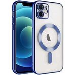 BYCONNERS iPhone 11 için Kılıf Kamera Korumalı Magsafe Wireless Şarj Özellikli Demre Kapak Çok Şık Kristal Kılıf Telefonunuzu tam korur iphone 11 kablosuz şarj destekli (Sierra Mavisi)