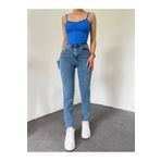 ByCukurovaFrango Leo 90's Dora Mavi Kar Yıkama Boyfriend Jean Kadın Solmaz Mom Toparlayıcı Kot Pantolon