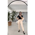 ByCukurovaFrango Lora Super Bej Mom Boyfriend Kot Pantolon Yüksek Bel Esnek 2024