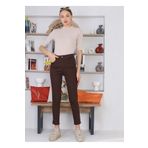 ByCukurovaFrango Lora Super Kahve Mom Boyfriend Kot Pantolon Yüksek Bel Esnek 2024