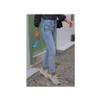 ByCukurovaFrango Neva Mavi Kar Yıkama Boyfriend Jean Kadın Solmaz Mom Toparlayıcı Kot Pantolon - 32