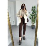 ByCukurovaFrango Timeless Mom Fit - Yüksek Belli Rahat Jean - Kahverengi - 32