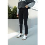 ByCukurovaFrango Zero Max Kadın Yüksek Bel Siyah Boyfriend Jeans Likralı Esnek Kot Pantolon(tam kalıp)