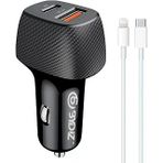 Bydiz By-38L Hızlı Araç Şarj 38W Araba Çakmaklık Şarj Aleti + Lightning Kablo Usb + Pd Girişli Iphone 14/13/12/12 Max/11/Xs Max/Xr/X,Airpods