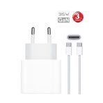 bydiz İphone 35w Usb-c 16/15/ Pro/max Uyumlu Pd Güç Adaptörü Ve Kablo Set Gan Teknoloji Type-c Hızlı Şarj