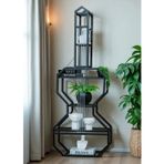 Bye Concept & More DEKORATİF SİYAH METAL KİTAPLIK RAFLI GİTAR ÜNİTE ÇOK AMAÇLI SALON OFİS DÜZENLEYİCİ