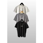 ByFourMan Unisex Brooklyn Baskılı 3lü Paket Yeşil-Mint Yeşil-Nefti Yeşil T-Shirt