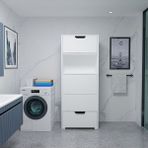 Byg Banyo Kirli Çamaşır Dolabı , Kirli Çamaşır Sepeti , Çok Amaçlı Kapaklı Banyo Dolabı Beyaz