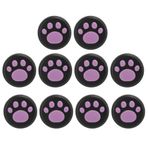 Byged 10 Parça Başparmak Kavrama Kapağı, Anahtar için Değiştirme, Sevimli Kara Kedi Pençesi Pati Tasarımı Yumuşak Silikon Analog Çubuk Başparmak Kapağı, Anahtar/Switch Lite ile Uyumlu Joystick Kapağı