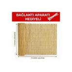Bygolden Doğal Hasır Çit Bahçe Çiti Bambu Görünümlü Kamış Hasır 1x3m (Misina Dokuma)