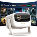 Byintek U90 Max DLP Full HD 1080P Taşınabilir Projeksiyon Cihazı, 700 ANSI Lümen, Google TV Lisanslı (Resmi Netflix), TOF Otomatik Odaklama, MEMC, 20800mAh Batarya, 20W Ses, Ev İçin Çift Bantlı Wi-Fi - Beyaz