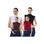bykombincim Kadın 4'lü Sıfır Kol Kolsuz Body VİSKON Yarım Boğazlı Body 4 Adet