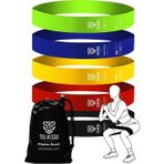 ByKurt 5’li Pilates Direnç Bandı Seti Loop Squat Lastiği Çantalı Fitness Egzersiz Bantları - Mixed