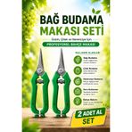 ByKurt Bağ Budama Makası Seti (2’li) – Profesyonel Üzüm, Çilek ve Bahçe Makası | Keskin & Ergonomik