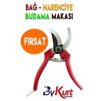 ByKurt Eğri Bağ Budama Makası 20CM Yüksek Kalite Çelik Bypass Kesim