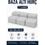 ByKurt Hurç Seti Fermuarlı Baza Altı Hurcu Yorgan Battaniye Kıyafet Saklama Organizeri 6'lı - Gri - 6 Adet - 62 x 40 x 20 cm