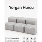 ByKurt Hurç Seti Fermuarlı Yorgan Battaniye Kıyafet Saklama Hurcu Çizgili Baza Altı Dolap Içi Organizer 6\'lı - Gri - 6 Adet - 100 x 50 x 50 cm