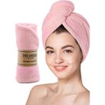 ByKurt Kalın Mikrofiber Saç Havlusu Plaj Deniz Havuz Bonesi Kurulama Banyo Saç Kurutma Baş Havlusu Pembe Sachavlusu - 29 x 67 cm