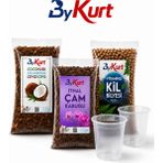 ByKurt Orkide Toprağı Değişim Seti 2 Adet Orkide Üretim Saksısı Cocohusk Çam Kabuğu Kil Bilyesi