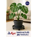 ByKurt Tekerlekli Saksı Altlığı 35 cm -Damacan ve Tüp Taşıma İçn İdeal
