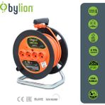 Bylion 20 Mt Makaralı Seyyar Uzatma Kablosu 3*2.5Mm² Siyah Renk 4 Prizli Güçlü Kullanım